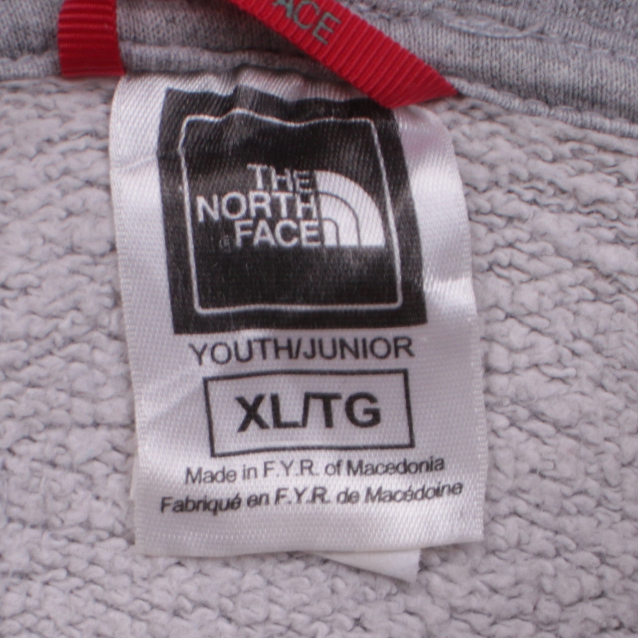 The North Face Boys Grey XL Pullover Hoodie with Logo Print