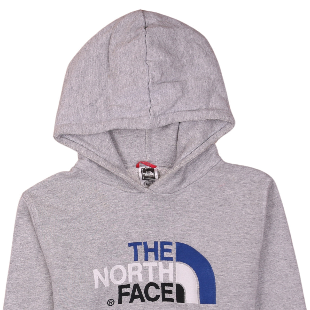 The North Face Boys Grey XL Pullover Hoodie with Logo Print