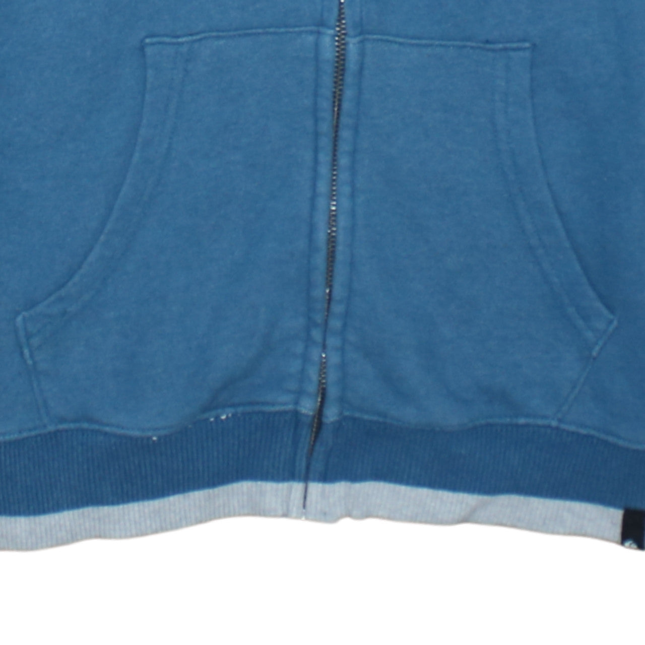 Quiksilver Mens Blue Full Zip Hoodie Sweatshirt Size L Surf Logo Cotton