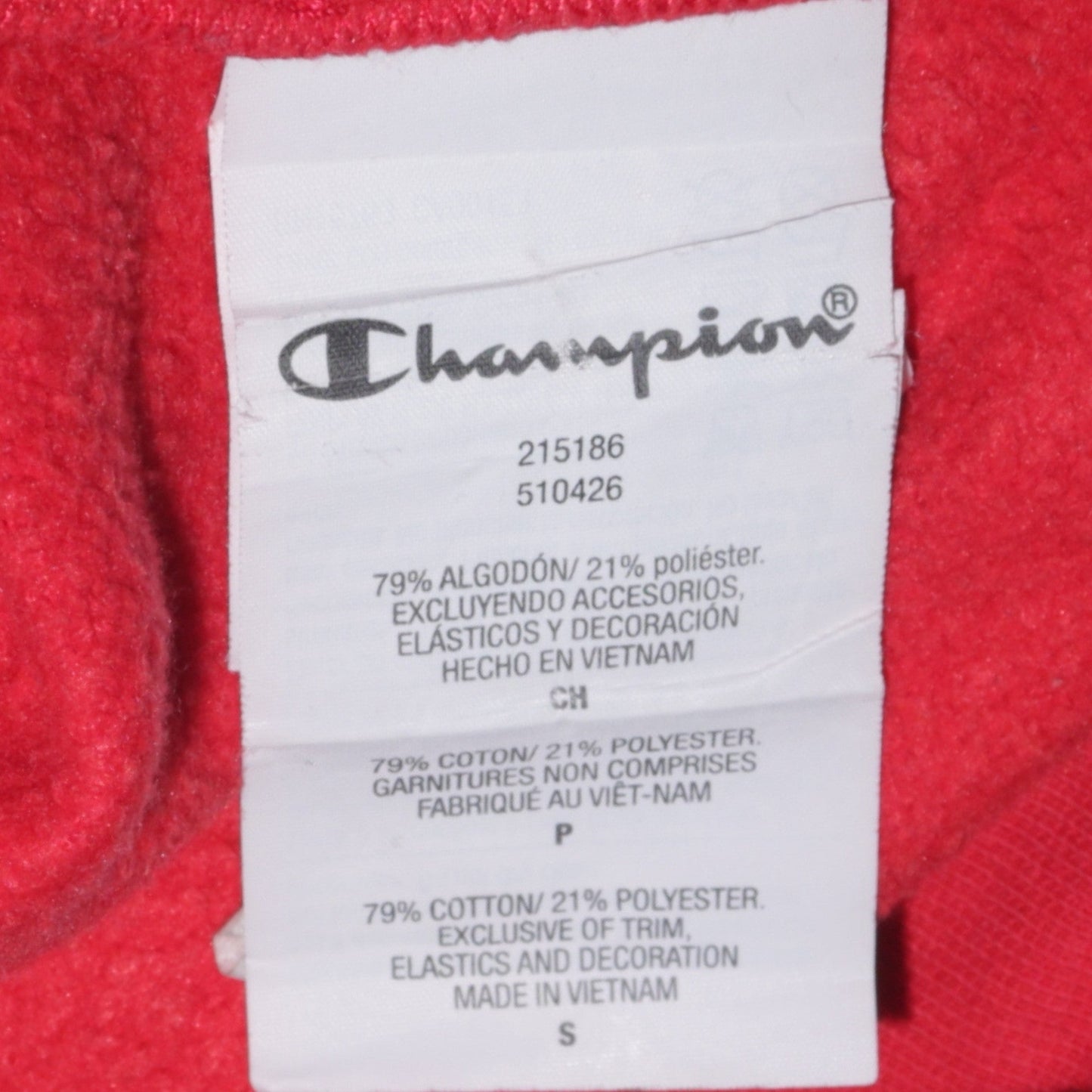 Champion Men's Red Pullover Hoodie Small Logo Fleece Sweatshirt