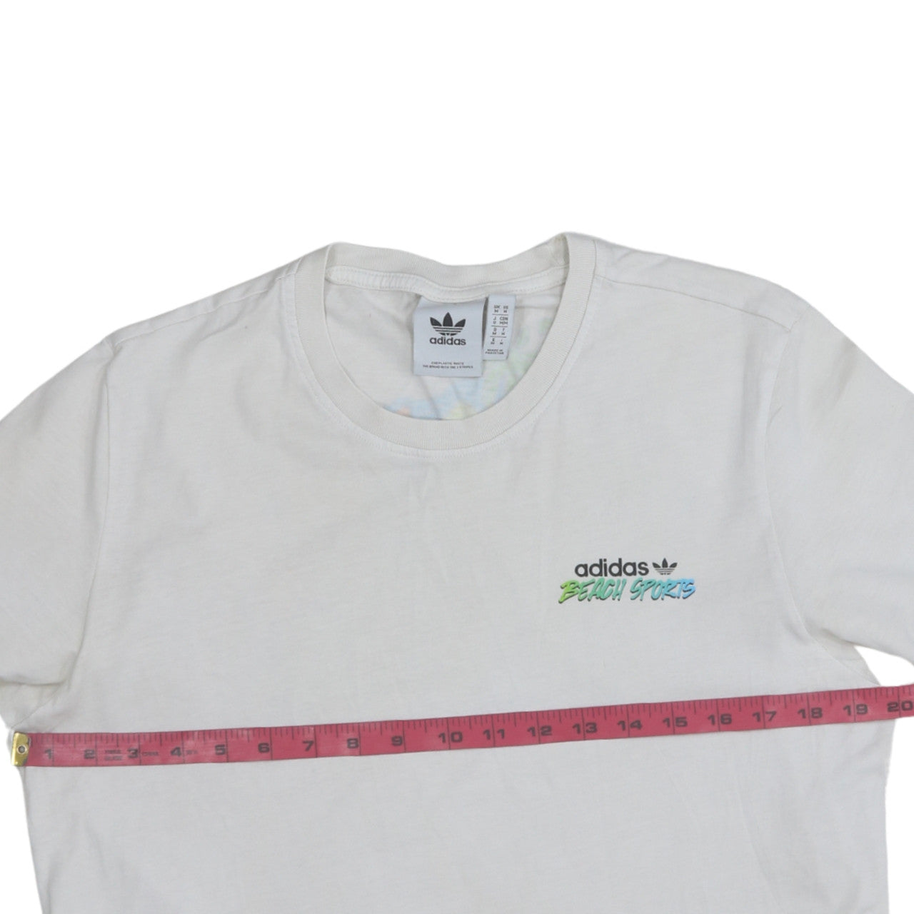 Adidas Men's White Beach Sports Graphic Print Cotton T-Shirt M