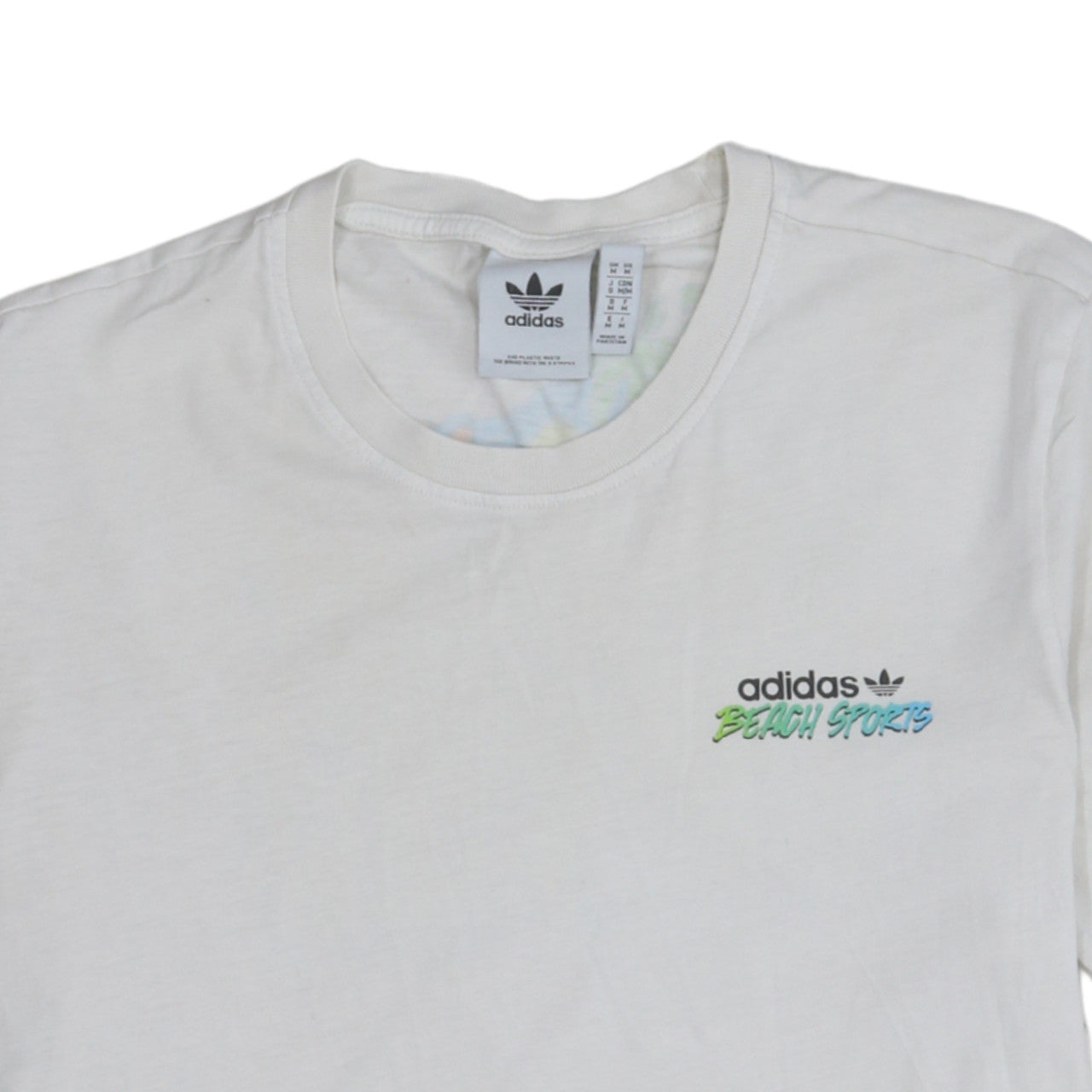Adidas Men's White Beach Sports Graphic Print Cotton T-Shirt M