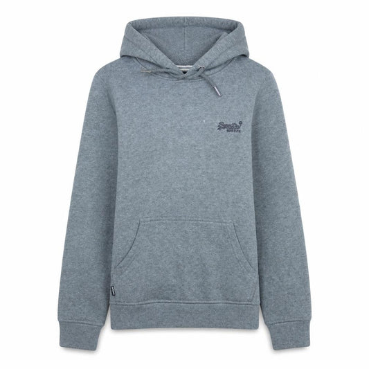 Superdry Women Grey Hoodie Pullover UK 10 Hooded Logo Casual