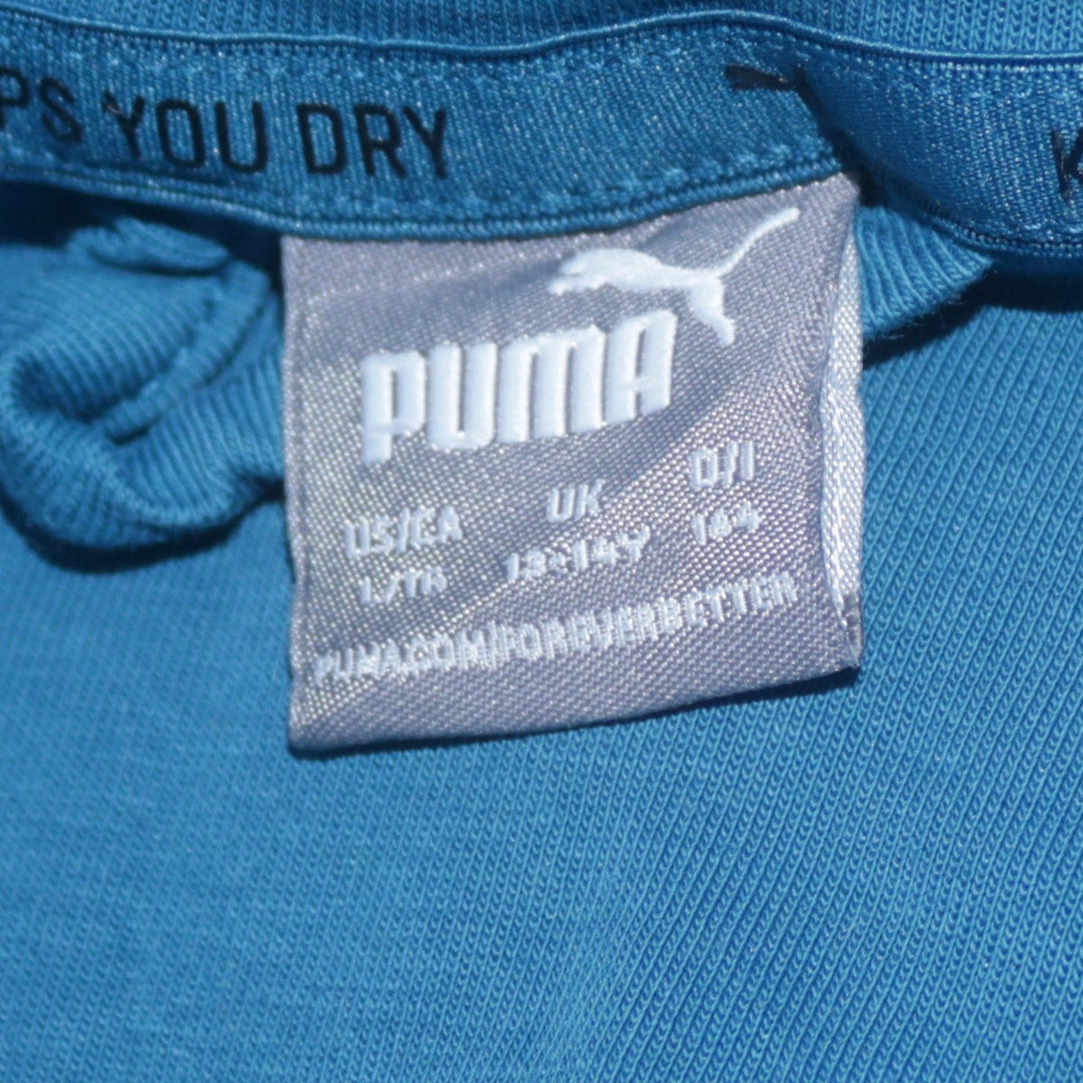 Puma Boys Blue Full Zip Hoodie 164 Graphic Print Cotton Blend