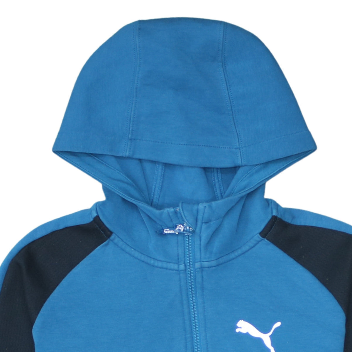 Puma Boys Blue Full Zip Hoodie 164 Graphic Print Cotton Blend