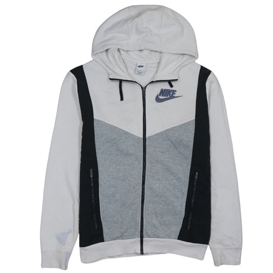 Nike Mens Grey Full Zip Hoodie L Logo Sportswear Jacket