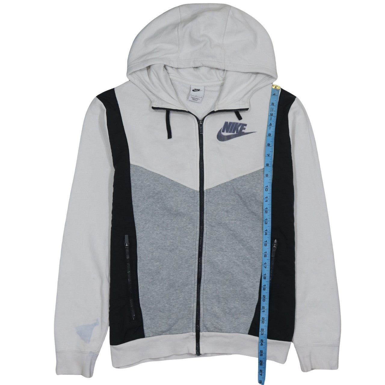 Nike Mens Grey Full Zip Hoodie L Logo Sportswear Jacket