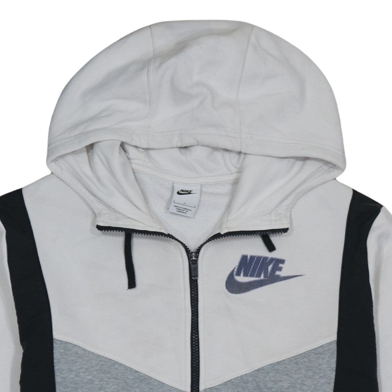 Nike Mens Grey Full Zip Hoodie L Logo Sportswear Jacket