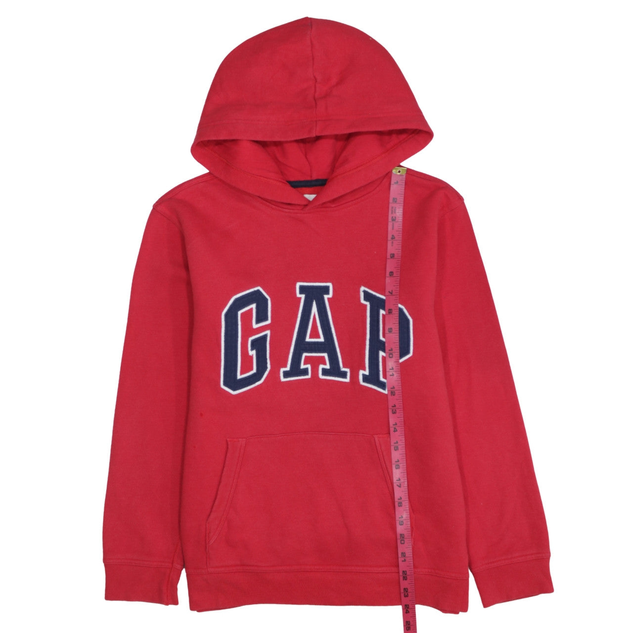 GAP Kids Boys Red Pullover Hoodie Size 14-16 Classic Logo Cotton Blend