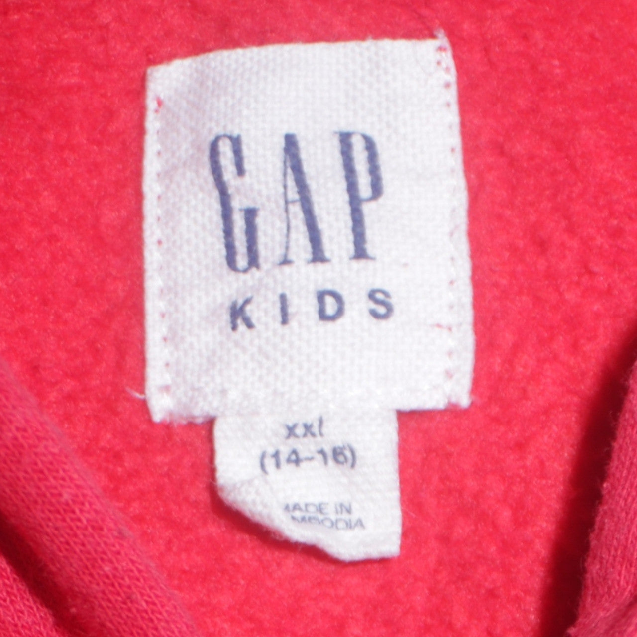 GAP Kids Boys Red Pullover Hoodie Size 14-16 Classic Logo Cotton Blend