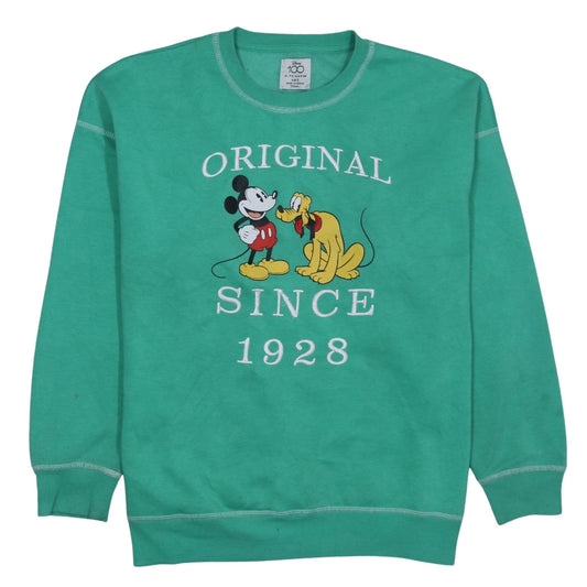 Disney x Primark Women Green Mickey & Pluto Sweatshirt Size S 10/12
