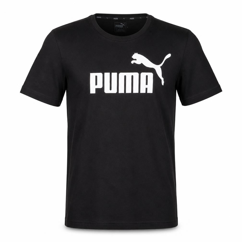 Puma Men Black Medium Graphic Logo Short Sleeve T-Shirt