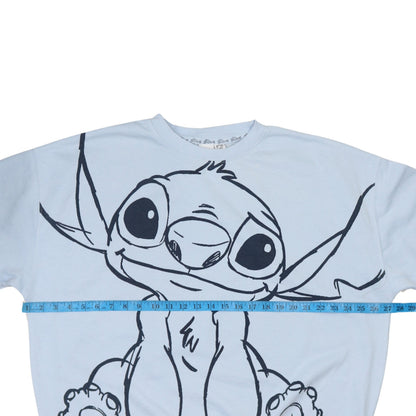 Back view of Disney Primark Women Light Blue Stitch Sweatshirt, size 12/14