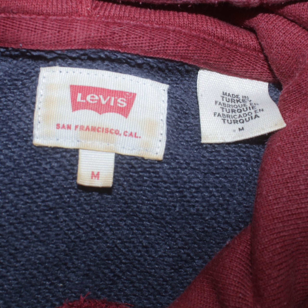 Levi's Men's Blue Pullover Hoodie M Logo Graphic Fleece
