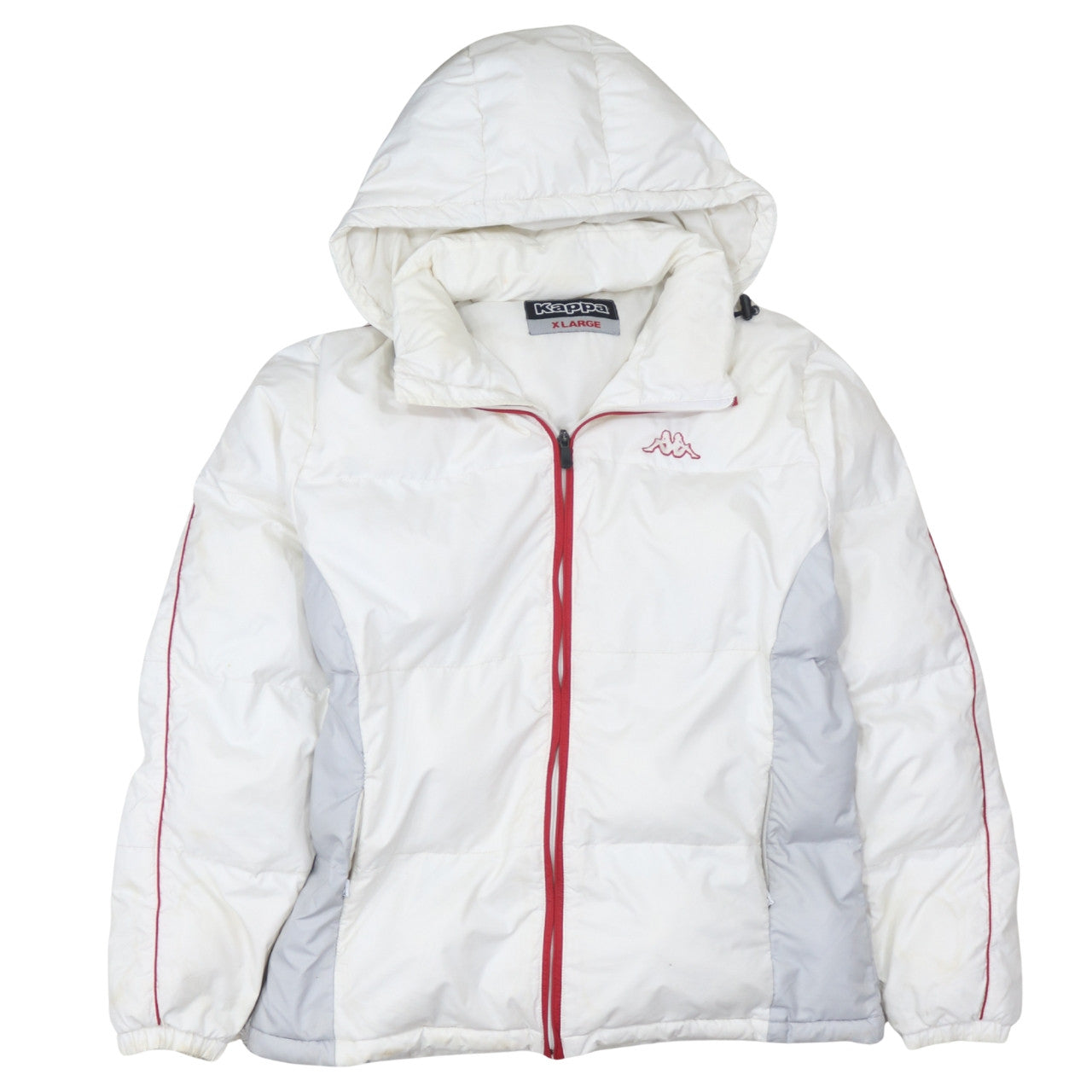 Kappa Men’s White XL Puffer Jacket Hooded Winter Coat