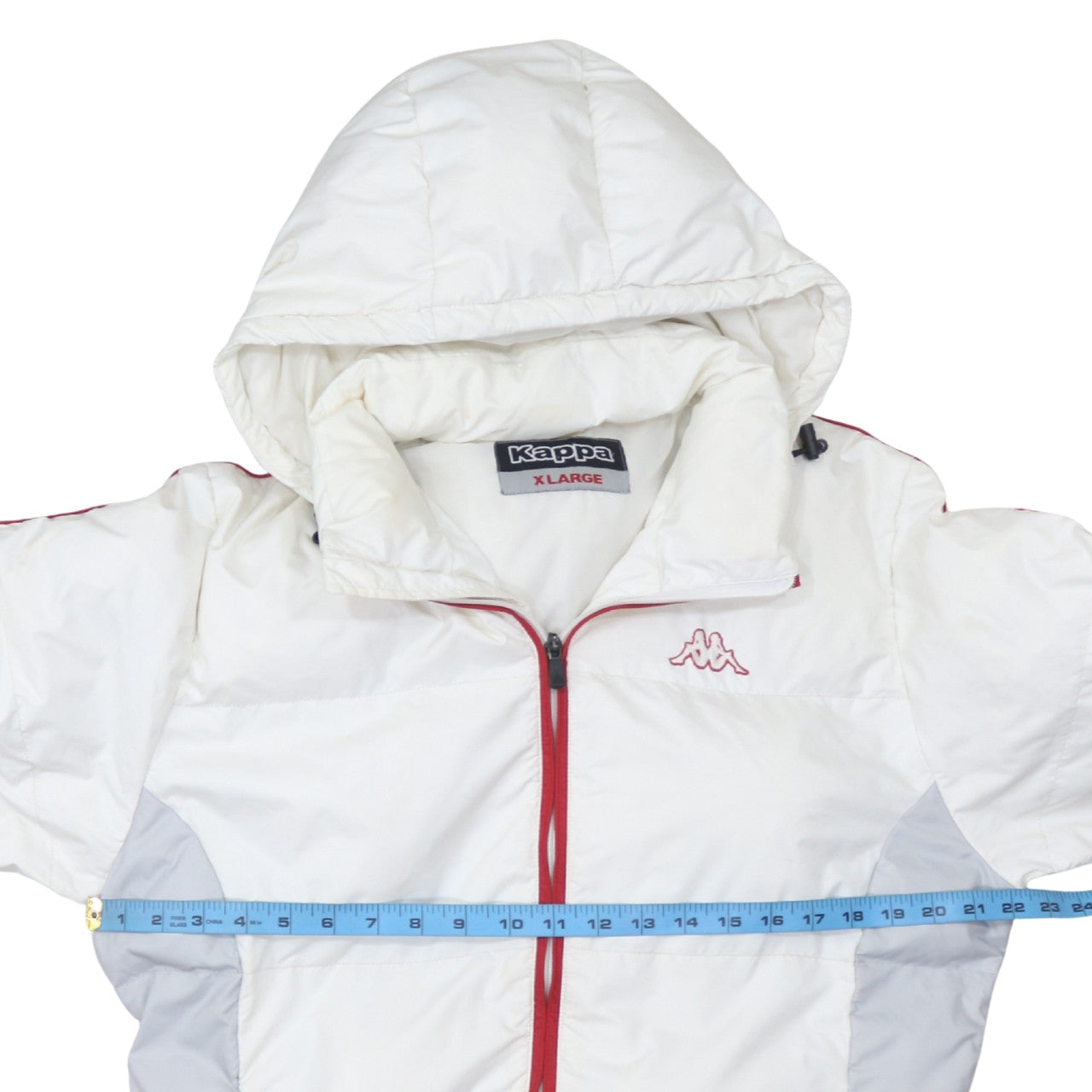 Kappa Men’s White XL Puffer Jacket Hooded Winter Coat