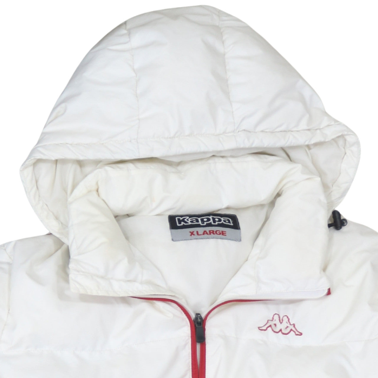 Kappa Men’s White XL Puffer Jacket Hooded Winter Coat