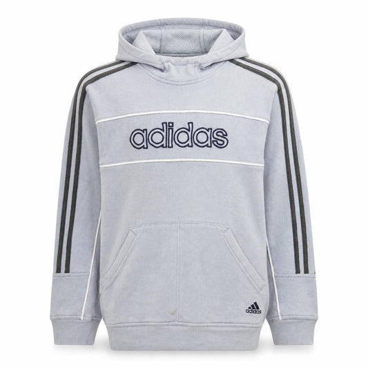 Adidas Men Grey Pullover Hoodie Medium Logo Sports Style