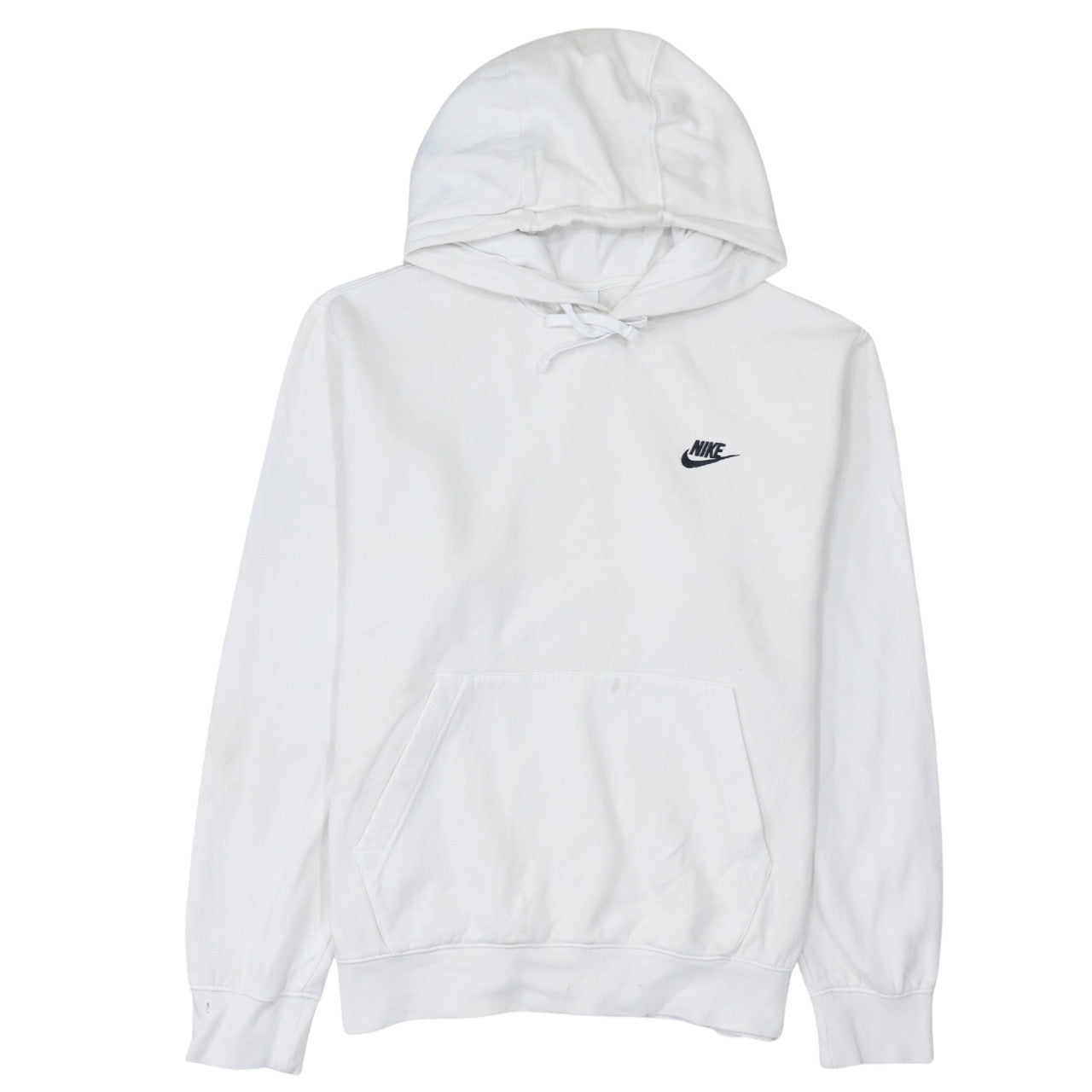 Nike Men’s White Pullover Hoodie M Sports Fleece Sweatshirt