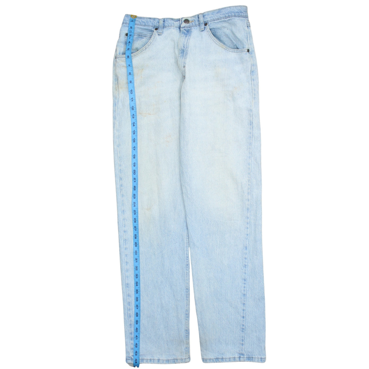 Wrangler Men's Blue 32x34 Straight Leg Light Wash Denim Jeans