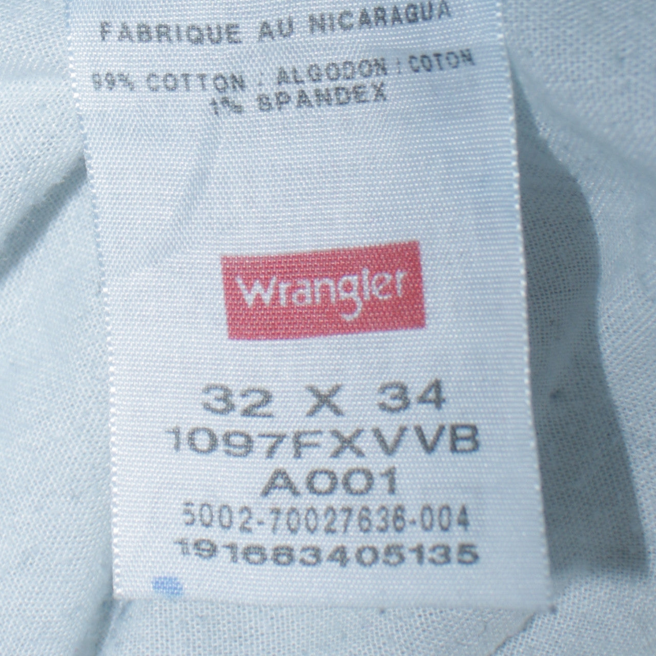 Wrangler Men's Blue 32x34 Straight Leg Light Wash Denim Jeans
