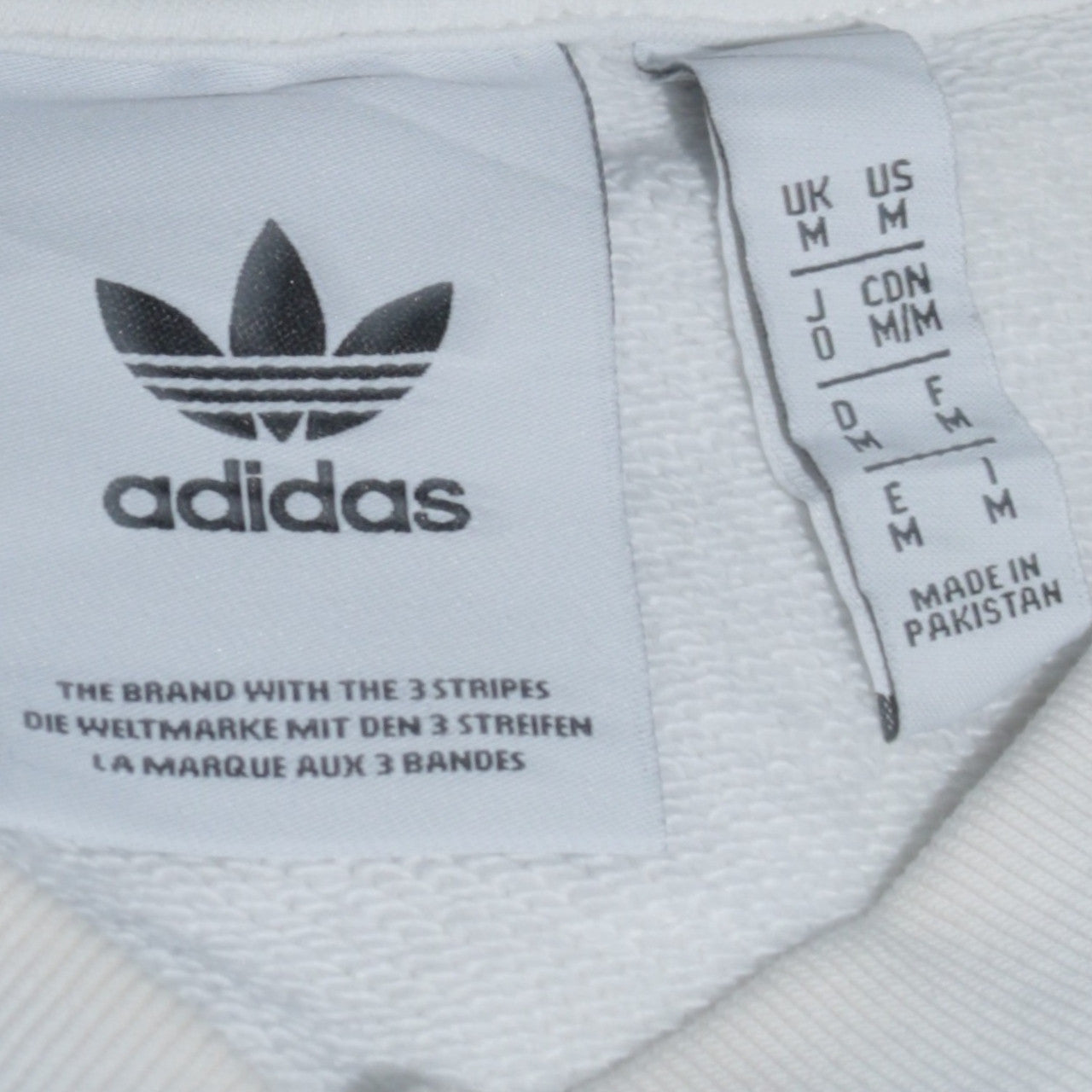 Adidas Men's White Crew Neck Pullover Sweatshirt Size M