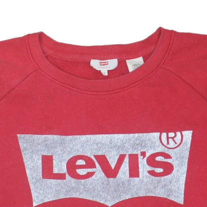 Additional view of Levi's Men's Red Crew Neck Logo Sweatshirt, size S, Regular Fit