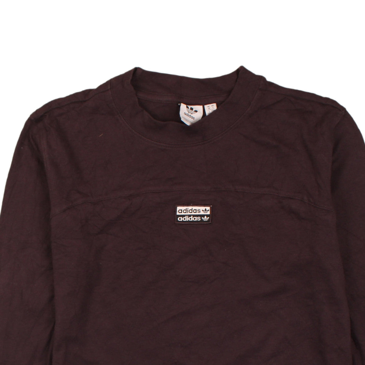 Adidas Brown Long Sleeve Womens Size 10 Cotton Crew Neck Active Top