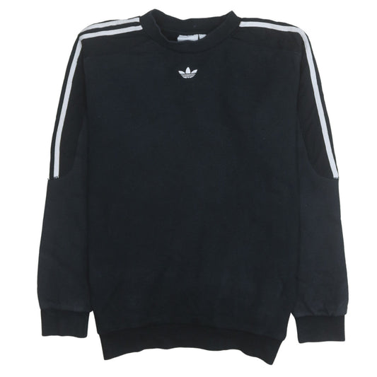 Adidas Mens Black Crew Neck Pullover Sweatshirt S Regular Fit