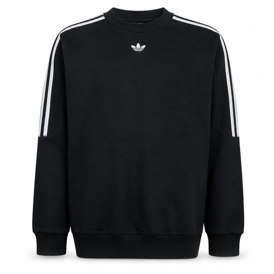Adidas Mens Black Crew Neck Pullover Sweatshirt S Regular Fit