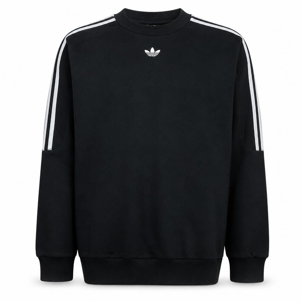 Adidas Mens Black Crew Neck Pullover Sweatshirt S Regular Fit