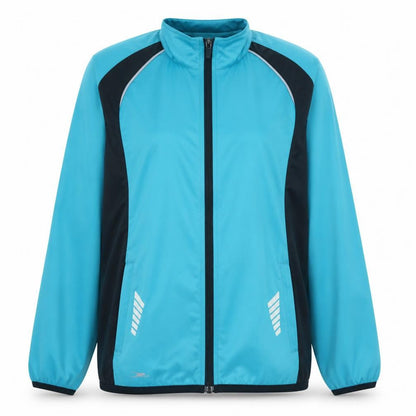 Front view of Speedo Women Blue Track Jacket, size 14, Lightweight Full Zip