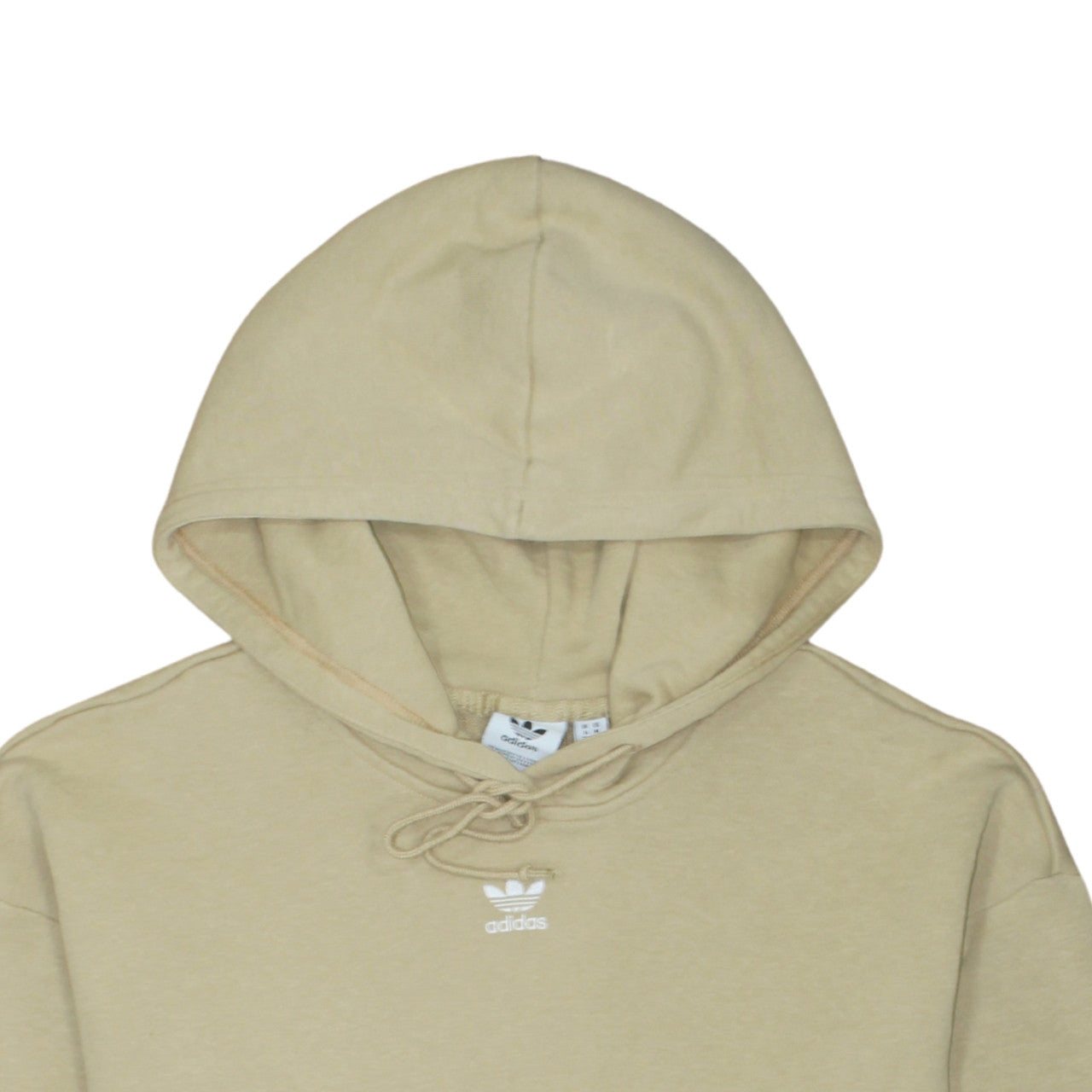 Adidas Women’s Beige Pullover Hoodie Size 14 Relaxed Fit Sweatshirt