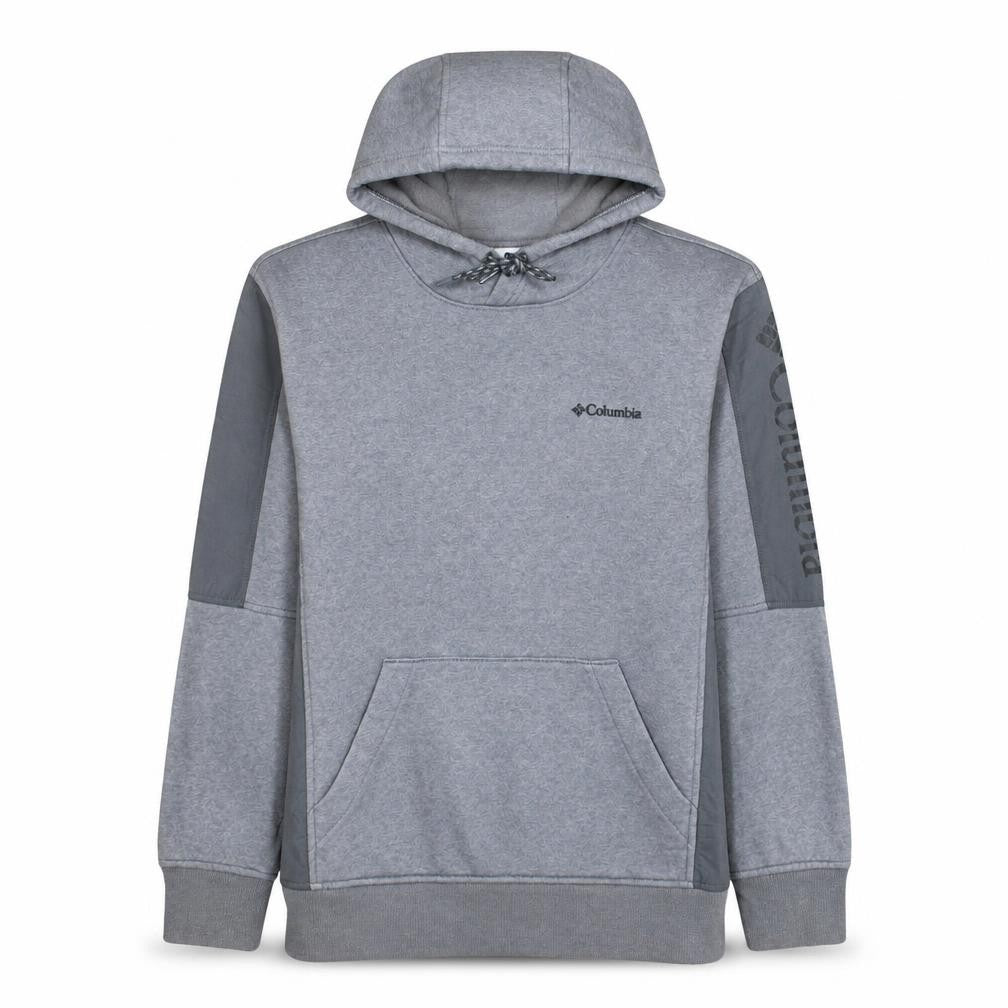 Columbia Men's Grey Pullover Hoodie Size S Fleece Logo Outdoor