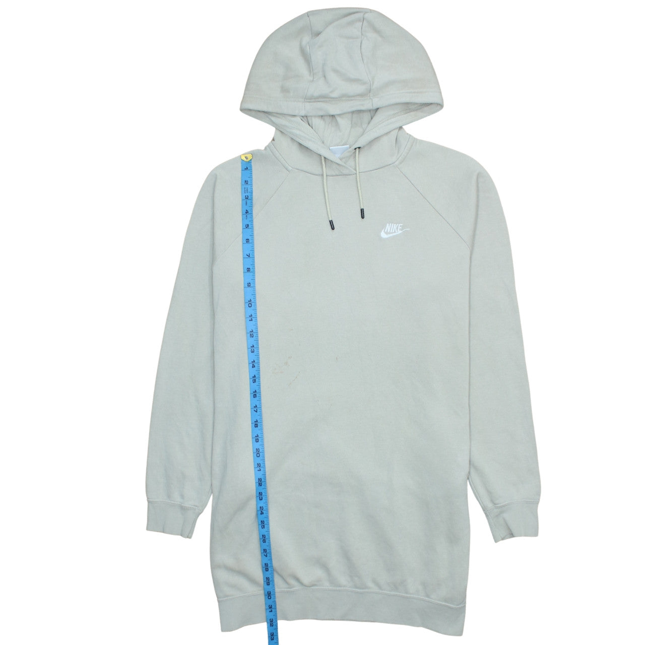 Nike Womens Beige Hooded Pullover Sweatshirt Dress Size M