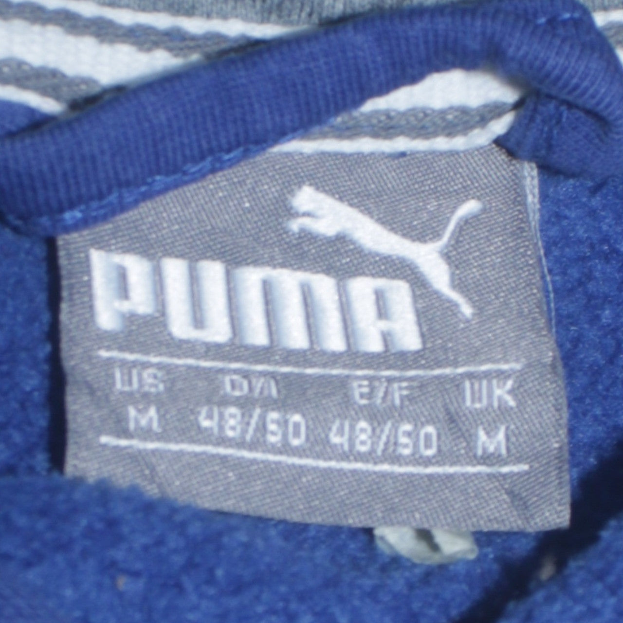 Puma Men Blue Full Zip Hoodie Size M Logo Fleece Sweatshirt