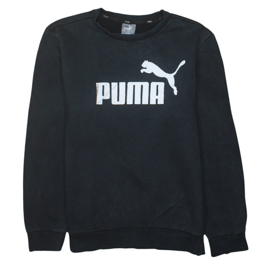 Puma Men's Black Crew Neck Logo Pullover Sweatshirt Size M