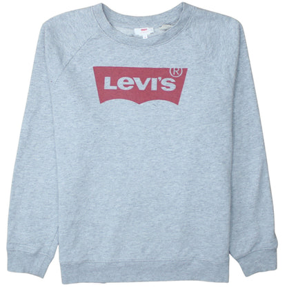 Additional front view of Levi's Men's Grey Crew Neck Logo Pullover Sweatshirt, size S