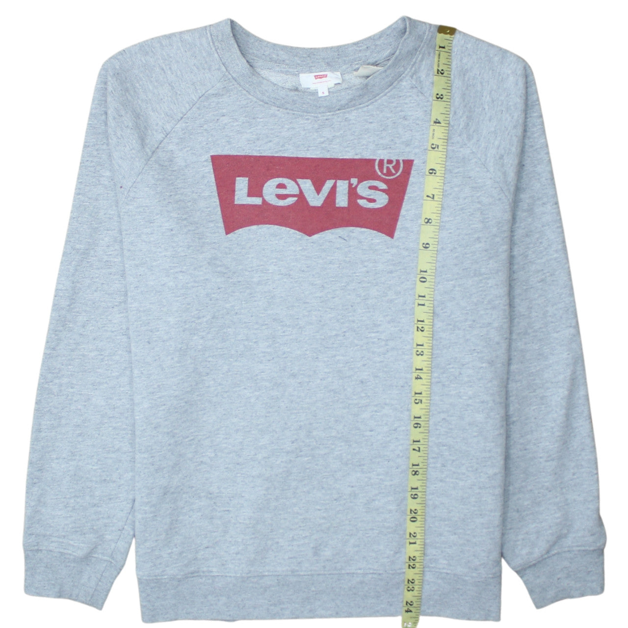 Levi's Men's Grey Crew Neck Logo Pullover Sweatshirt Size S