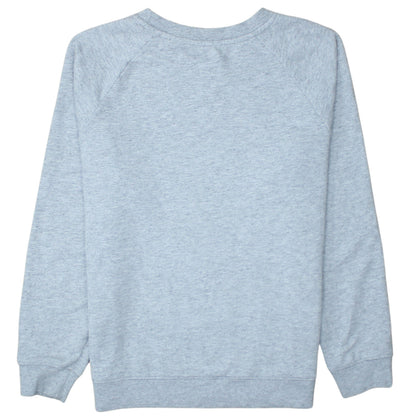 Close-up detail of Levi's Men's Grey Crew Neck Logo Pullover Sweatshirt, size S