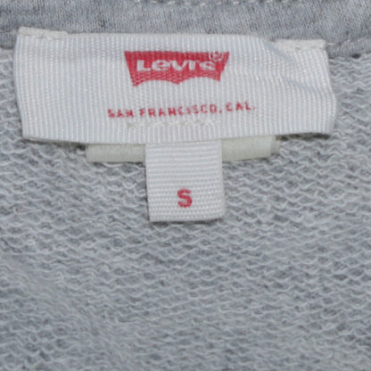 Brand and care label for Levi's Men's Grey Crew Neck Logo Pullover Sweatshirt, size S