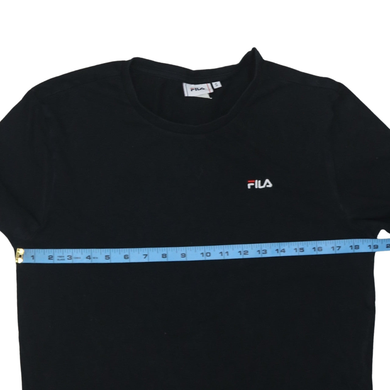 Fila Men's Black Cotton Crew Neck Short Sleeve T-Shirt Size S