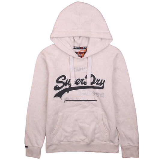 Superdry Womens Beige Pullover Hoodie Size 14 Hooded Sweatshirt