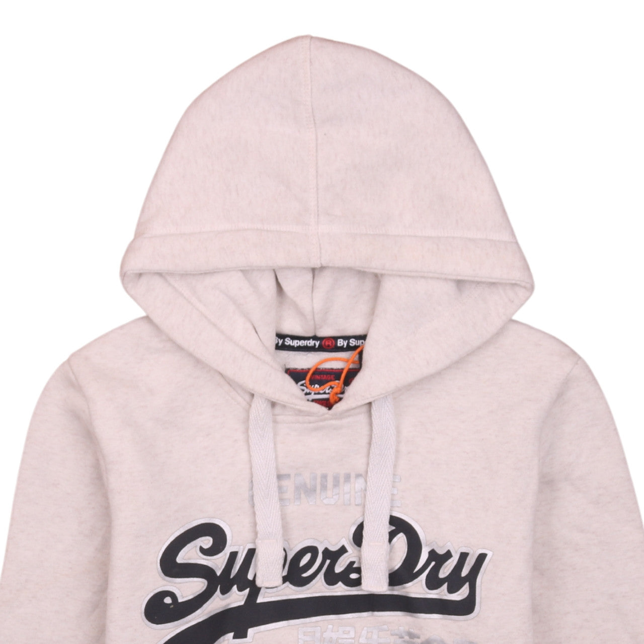 Superdry Womens Beige Pullover Hoodie Size 14 Hooded Sweatshirt