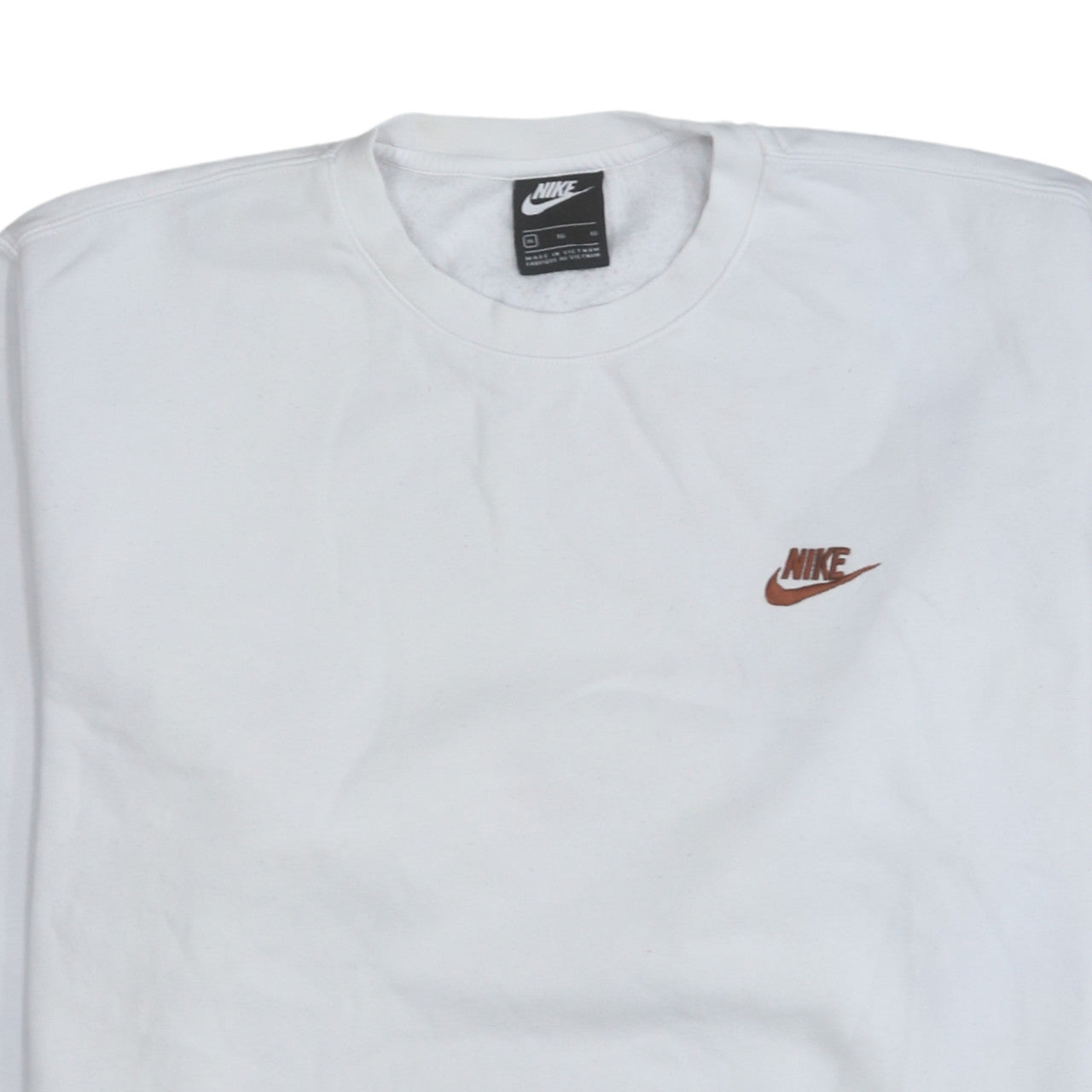 Nike Men's White XL Pullover Sweatshirt Crew Neck Fleece Sportswear