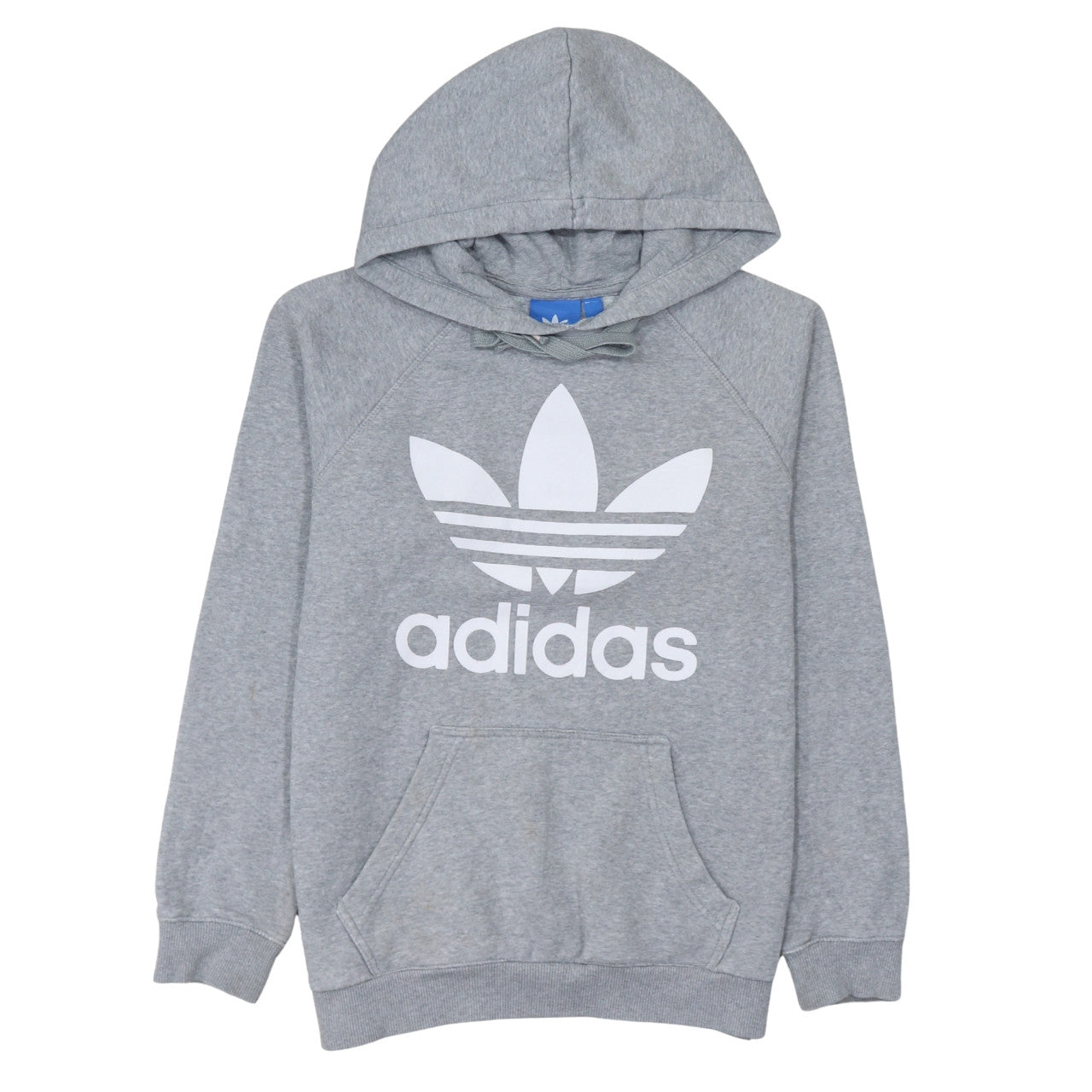 Adidas Men's Grey Pullover Hoodie Small Logo Fleece Sweatshirt