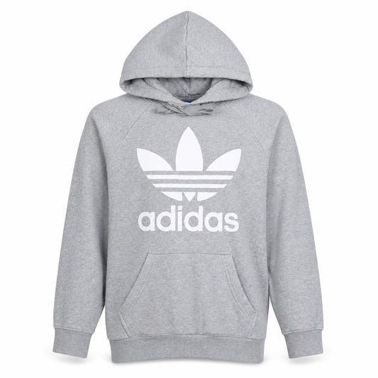 Adidas Men's Grey Pullover Hoodie Small Logo Fleece Sweatshirt