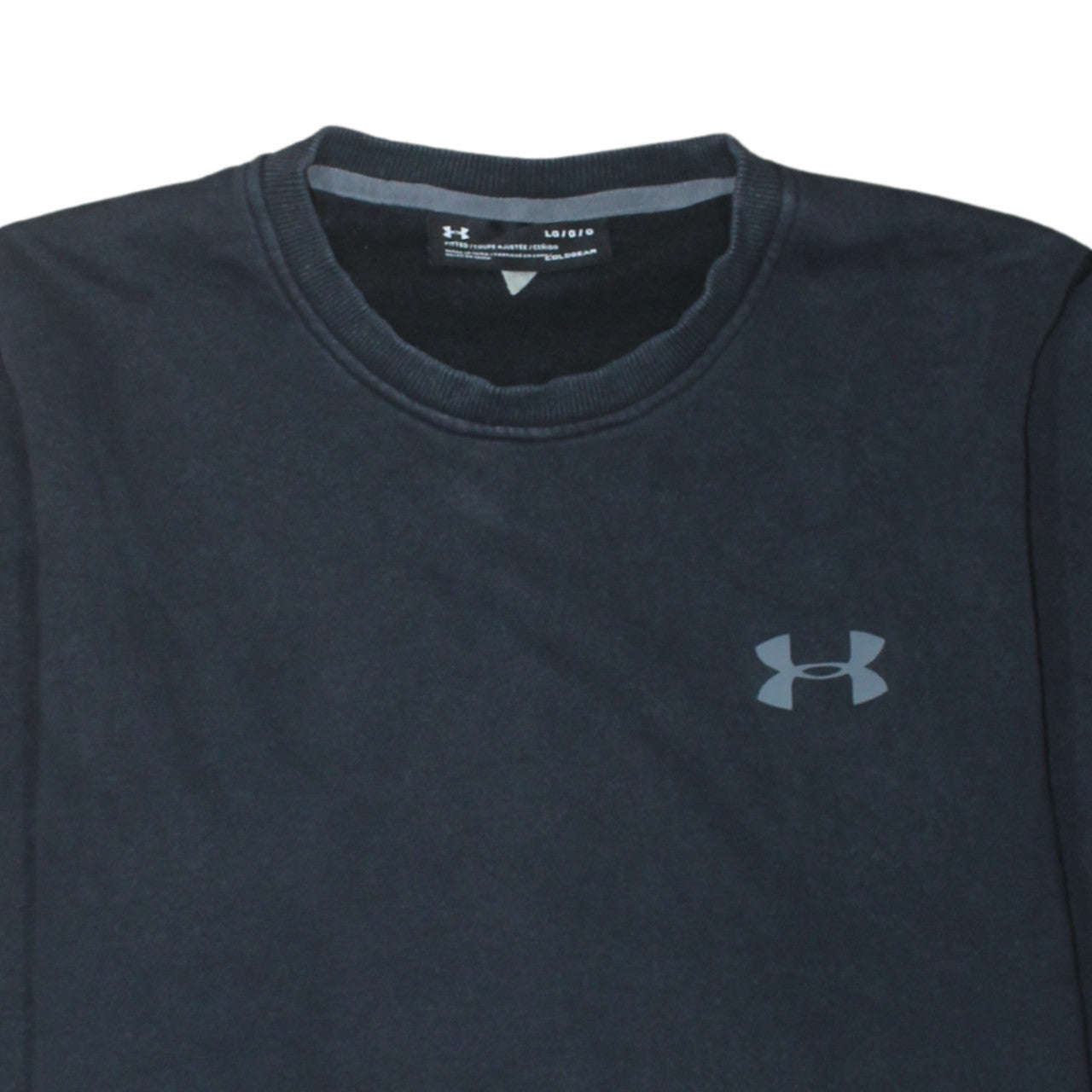 Under Armour Mens Black Fitted Crew Neck Long Sleeve Sweatshirt L