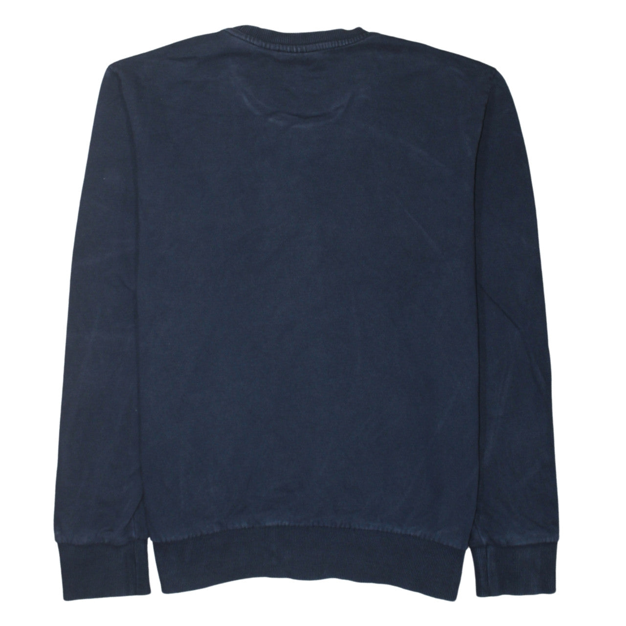 Timberland Men's Blue Logo Pullover Sweatshirt L Cotton Crew Neck