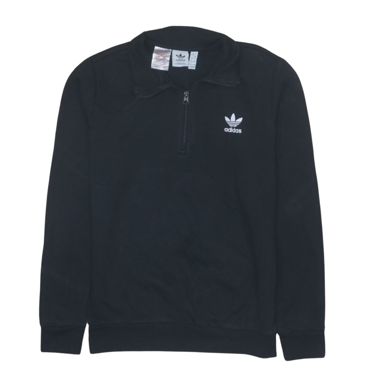 Adidas Boys Black 1/4 Zip Pullover Sweatshirt Size 13-14 Years